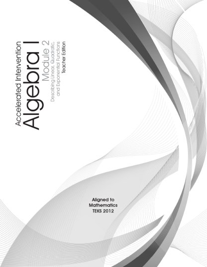 Accelerated Intervention, Algebra I: Module 2 - Describing Linear, Quadratic, and Exponential Functions, Student Edition (Set of 30) [407-1832]