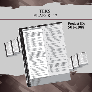 TEKS ELA/R Kindergarten-Grade 8, English I–IV Chart