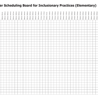 Master Scheduling Board for Inclusionary Practices (Elementary)