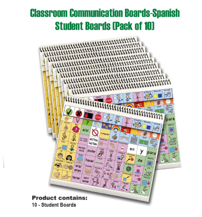 Classroom Communication Boards—Spanish: Pack of 10 Student Boards